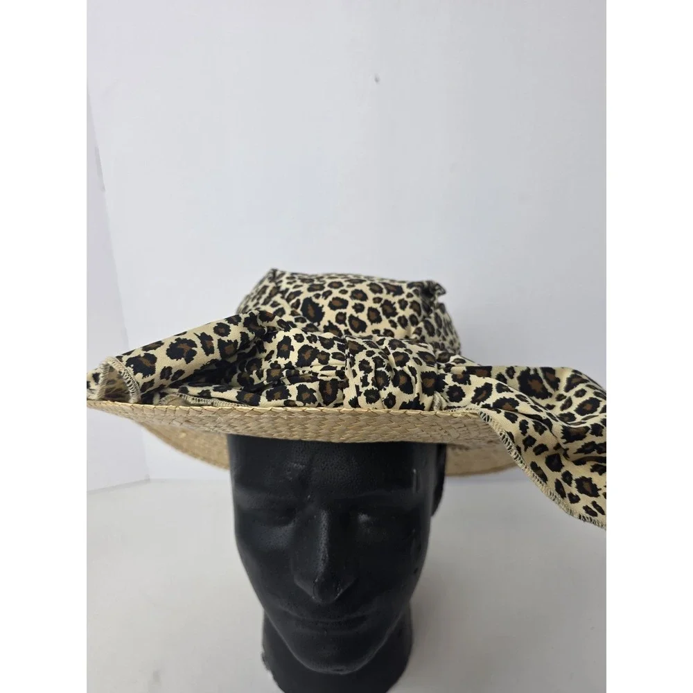 Walt‎ Disney World sun hat straw leopard bow